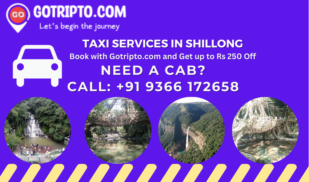 Taxi Services for Shillong: Book with Gotripto and Get up to Rs 250 Off | +91 9366 172658
